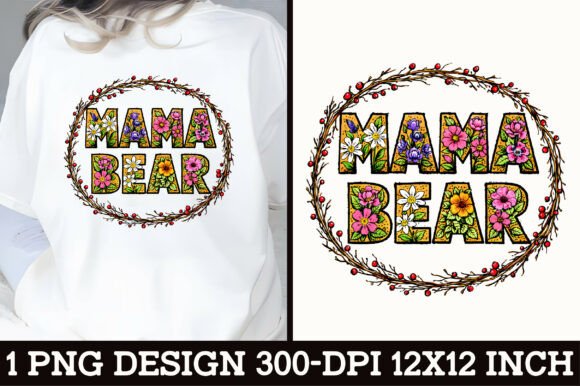 Download Floral Mama Bear T-Shirt Design - Premium Bundle