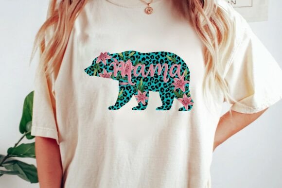 Download Mama Bear Floral Leopard Print Desig Png - Premium Resources